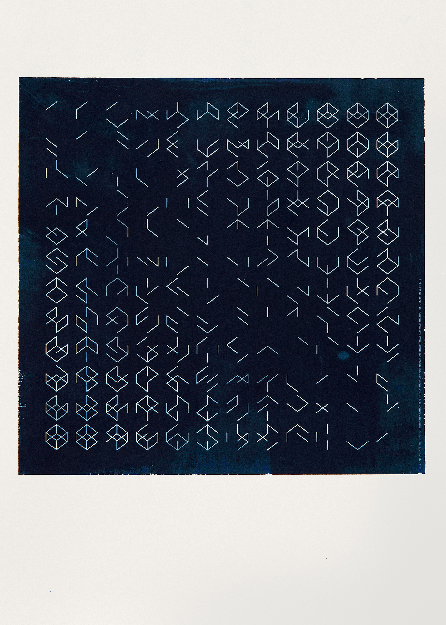 Julian Netzer, Inspiration: Manfred Mohr, Cubic Limit, 1973–74